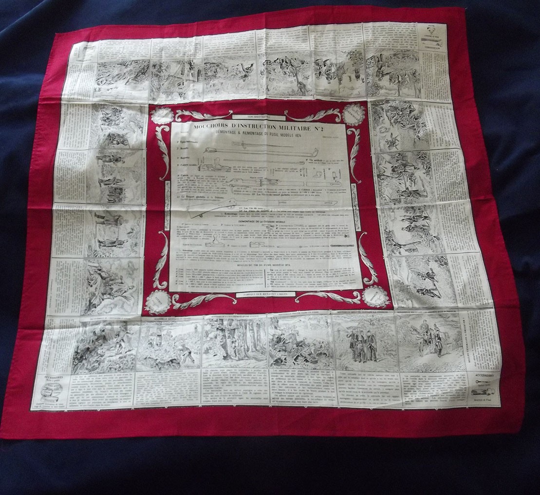 mouchoir d'intruction militaire numéro 2 fusil Gras 1874/80