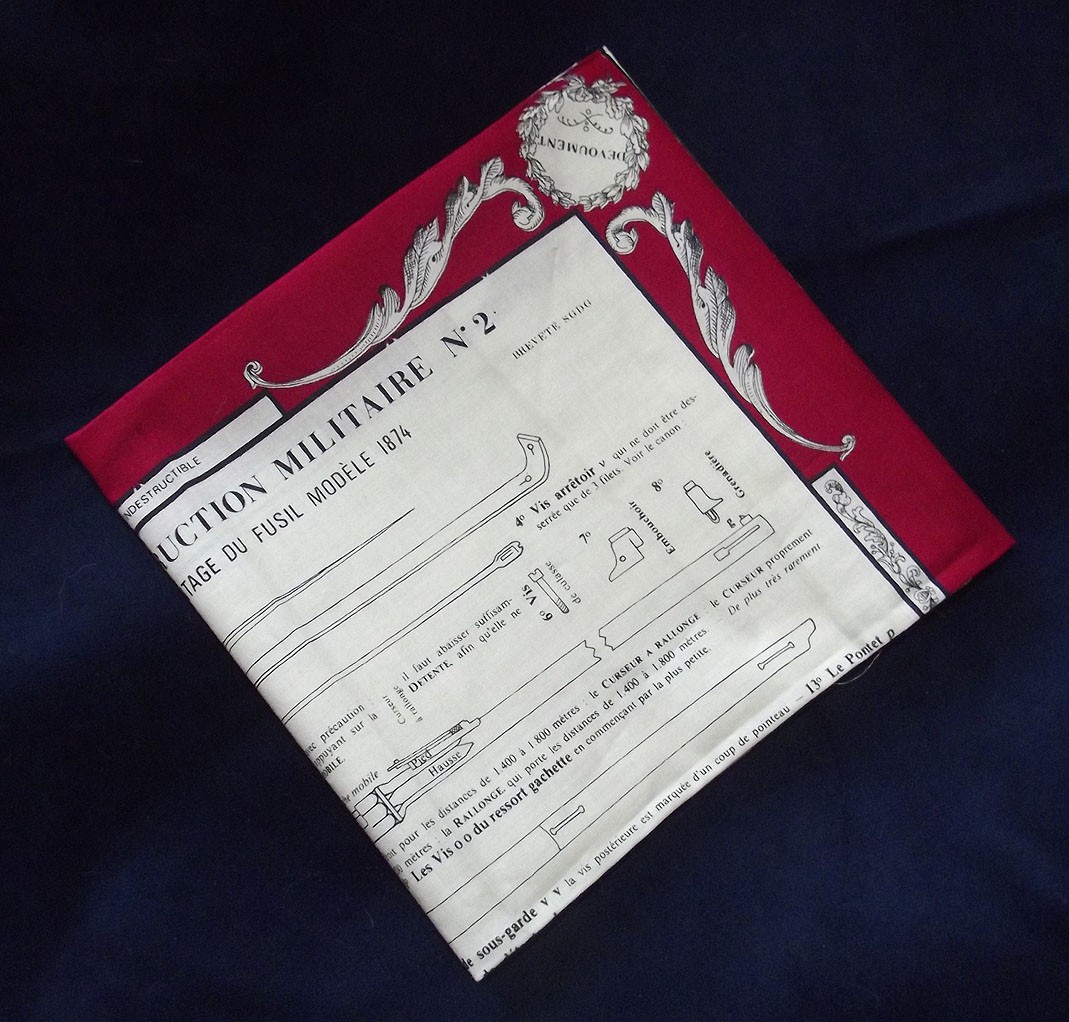 mouchoir d'intruction militaire numéro 2 fusil Gras 1874/80