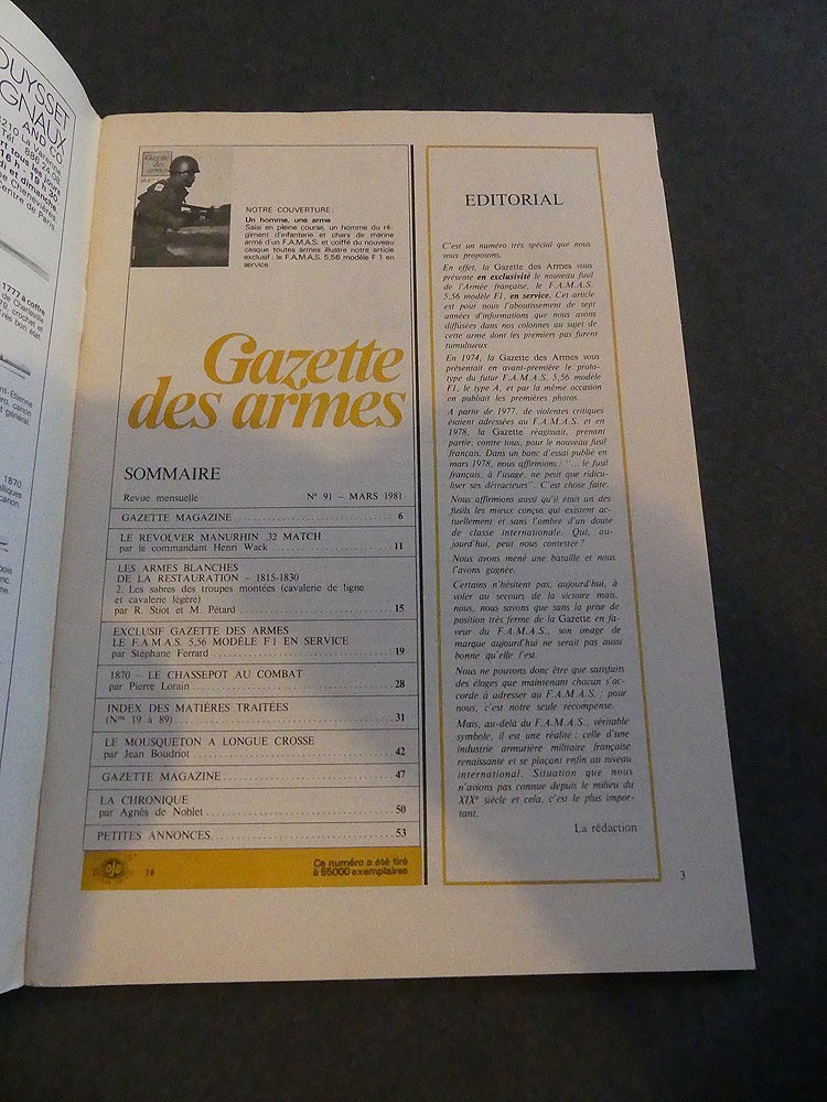 Gazette des armes n°91 mars 1981