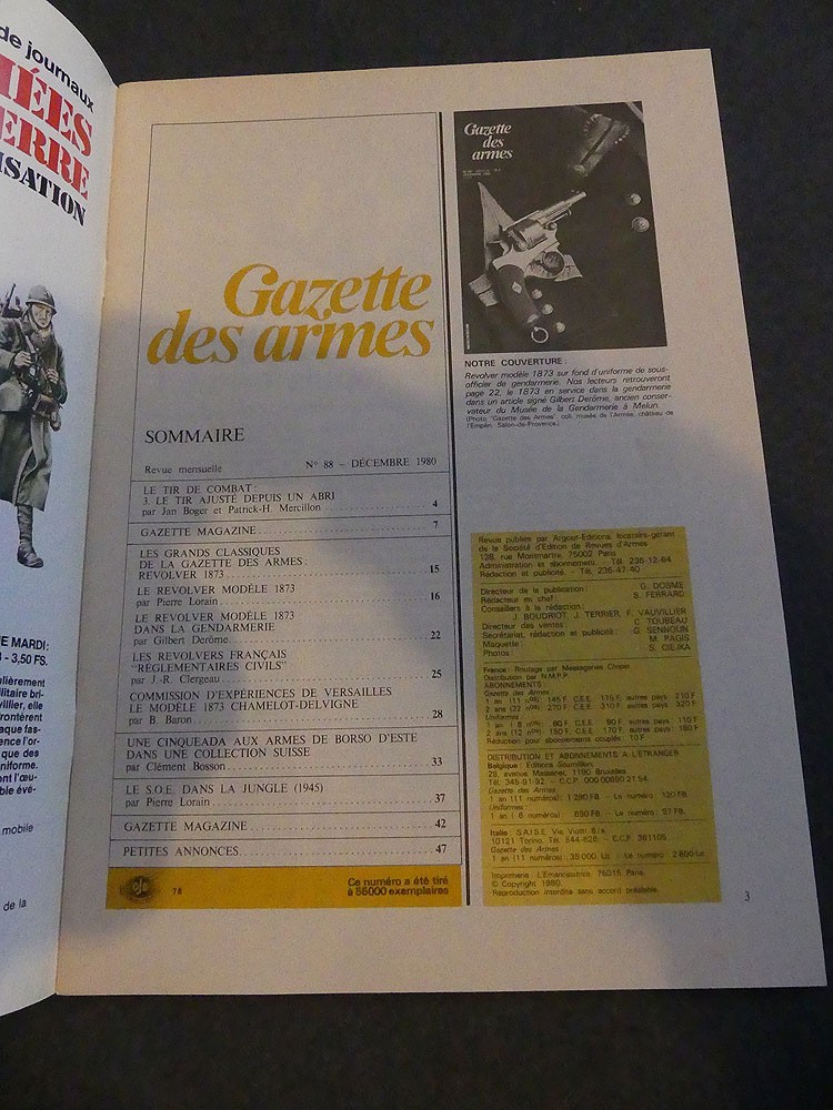 Gazette des armes n°88 decembre 1980