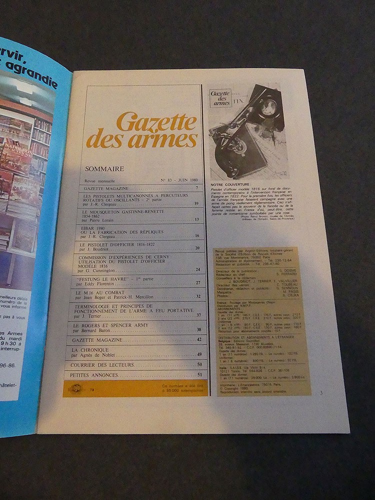 Gazette des armes n°83 juin 1980