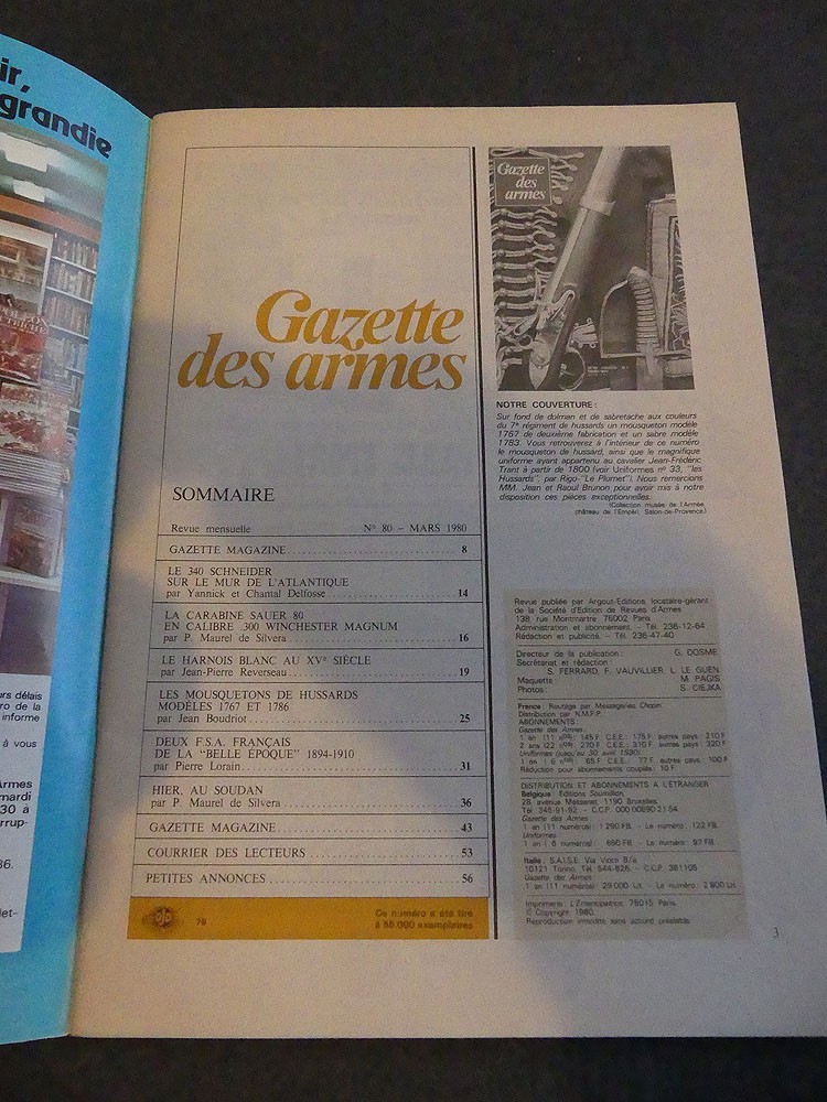 Gazette des armes n°80 mars 1980