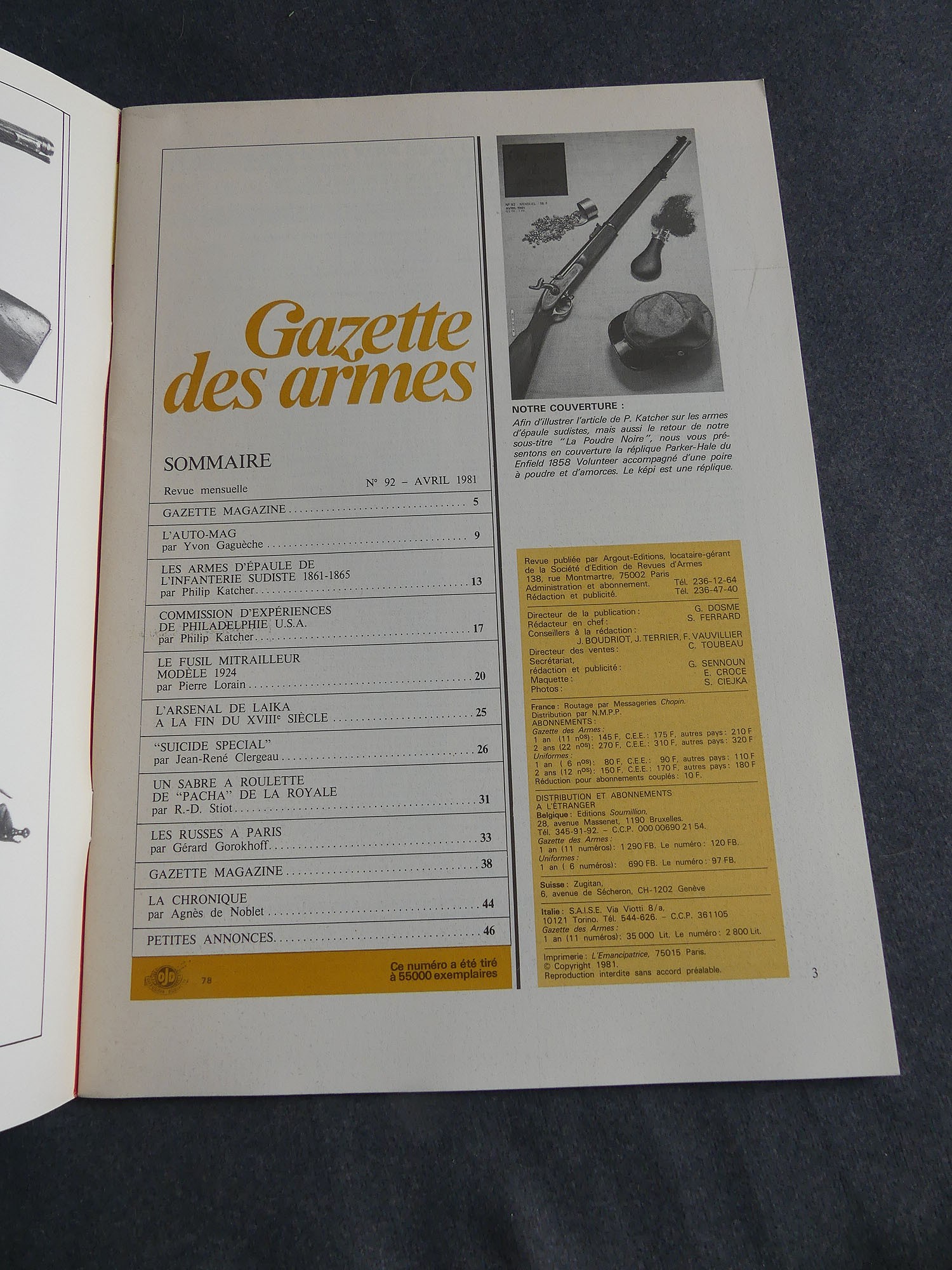 Gazette des armes No 92 avril 1981