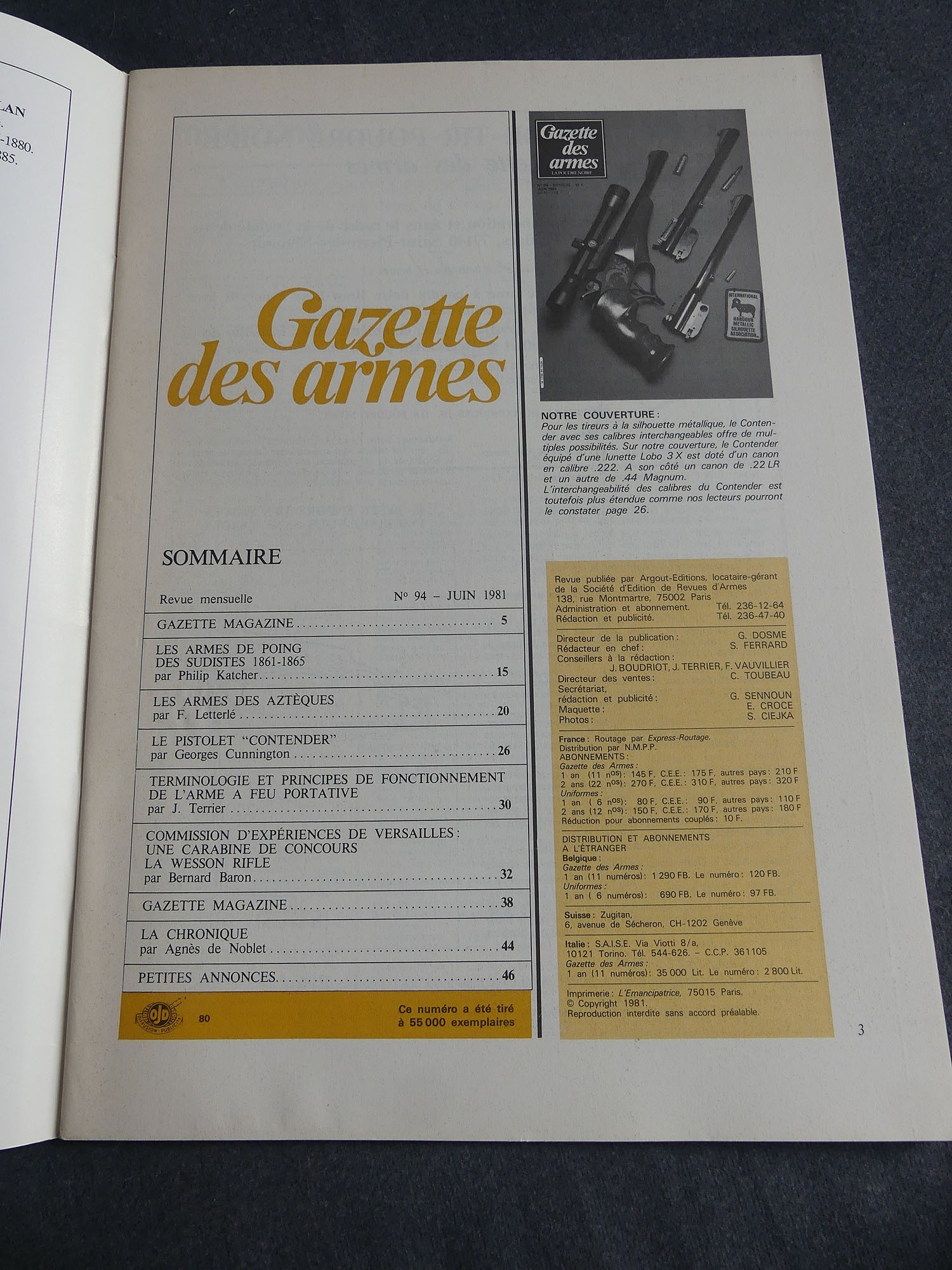 Gazette des armes No 94 juin 1981