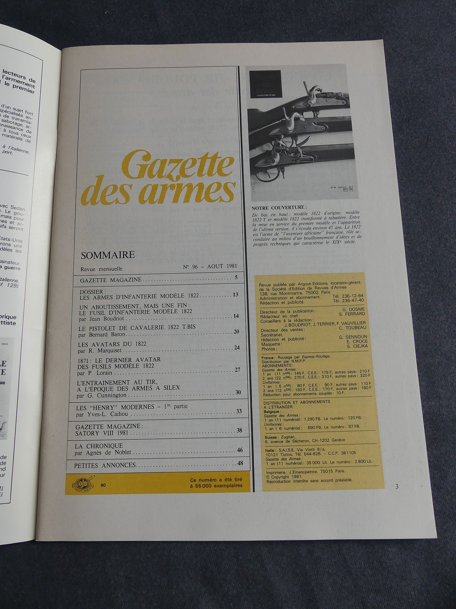 Gazette des armes No 96 aout 1981