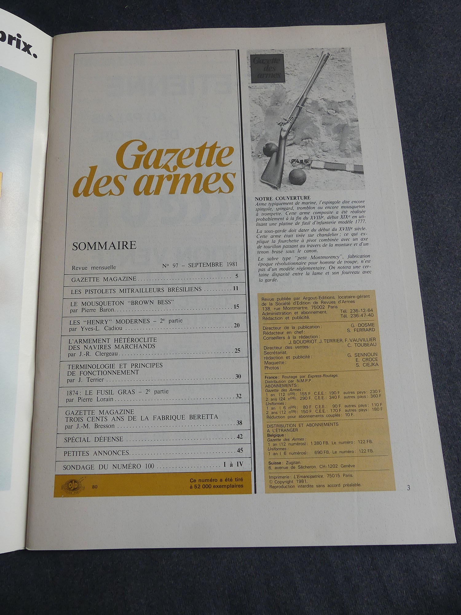 Gazette des armes No 97 septembre 1981