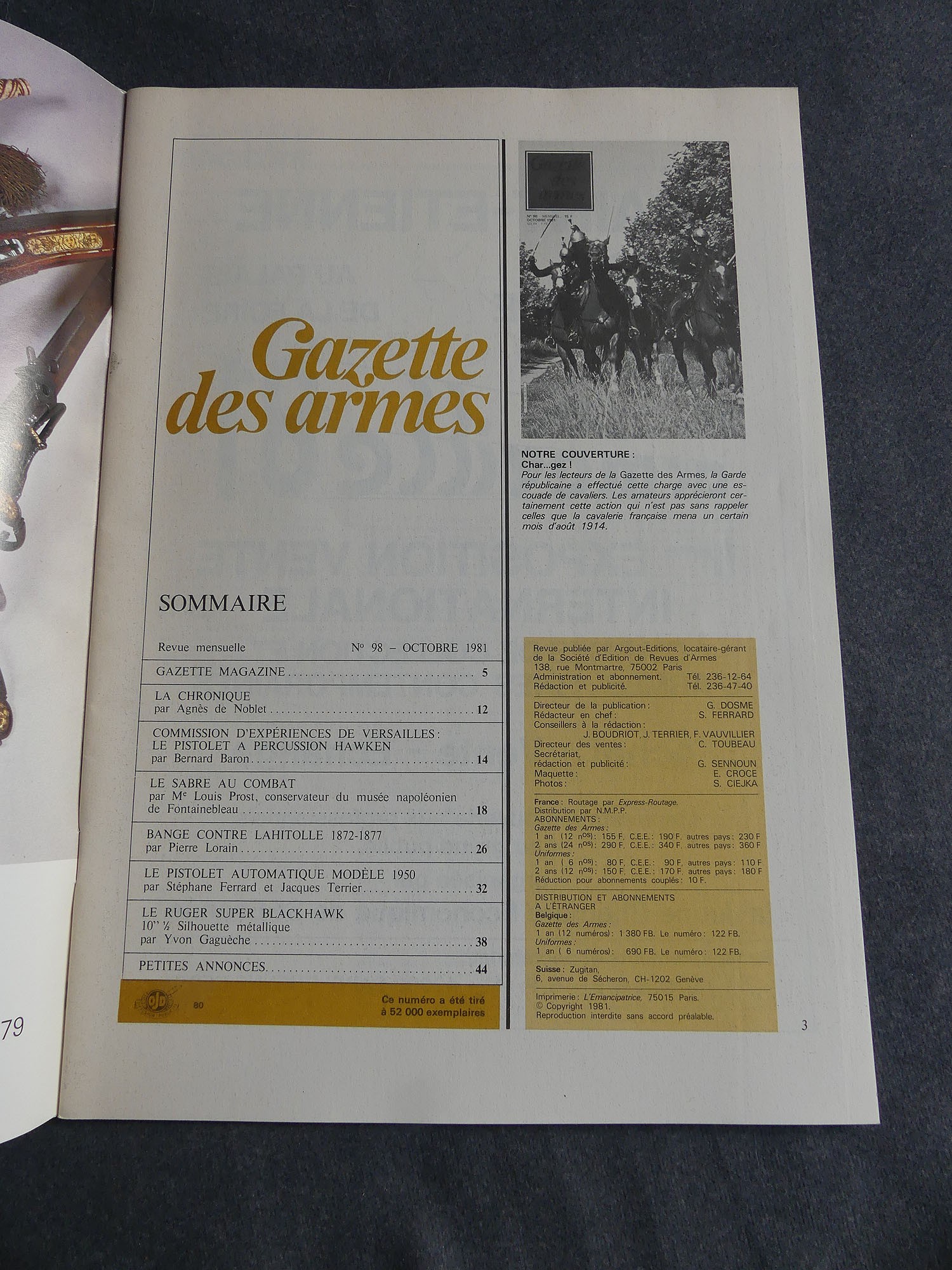 Gazette des armes No 98 octobre 1981