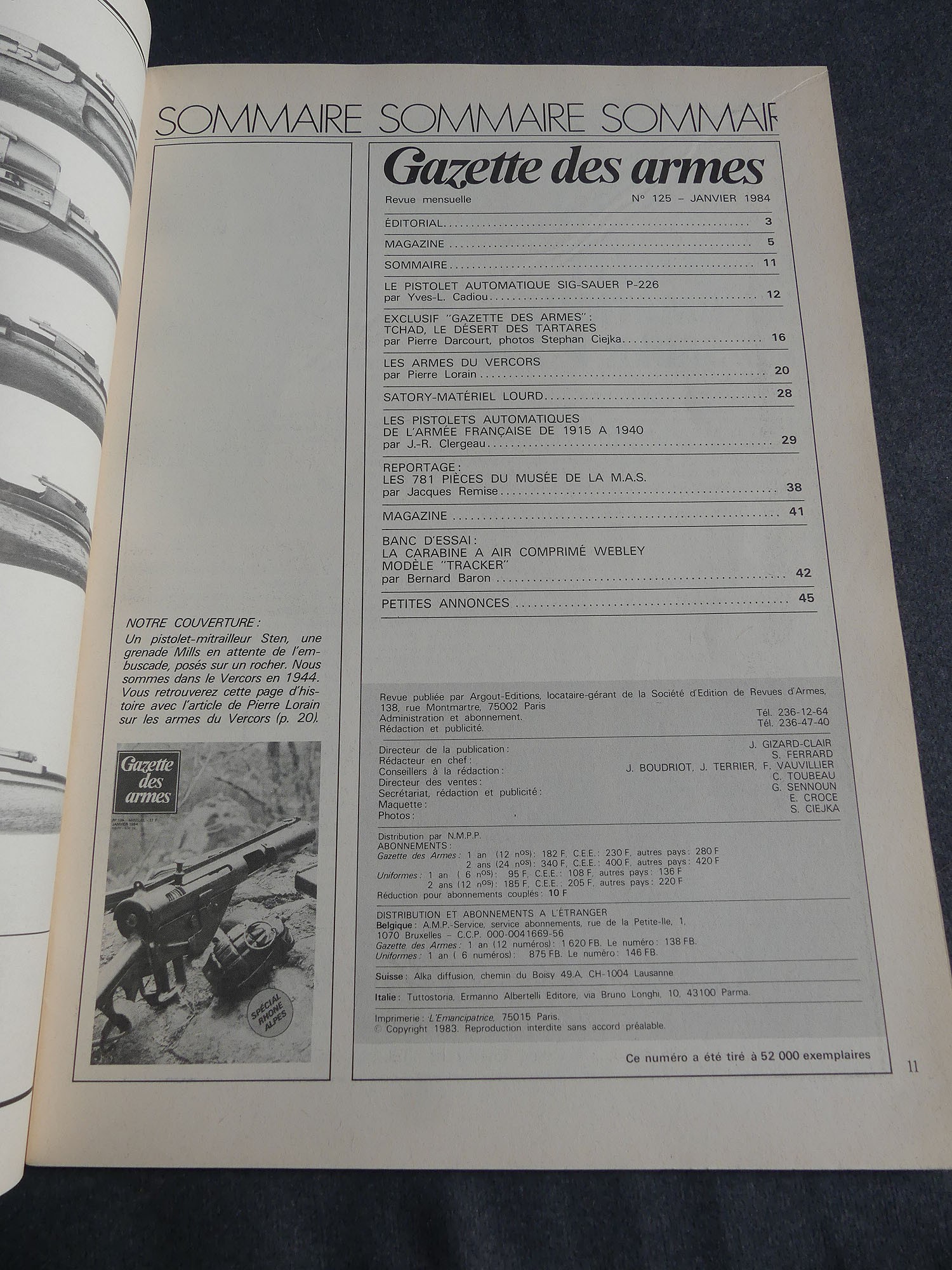 Gazette des armes No 125 janvier 1984