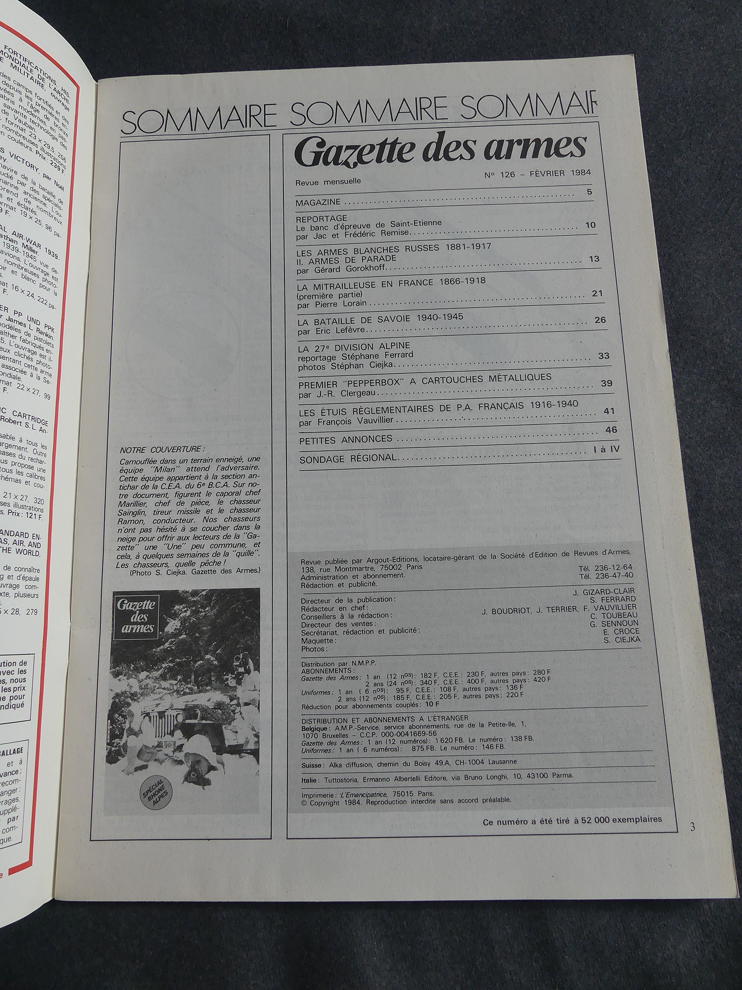 Gazette des armes No 126 fevrier1984