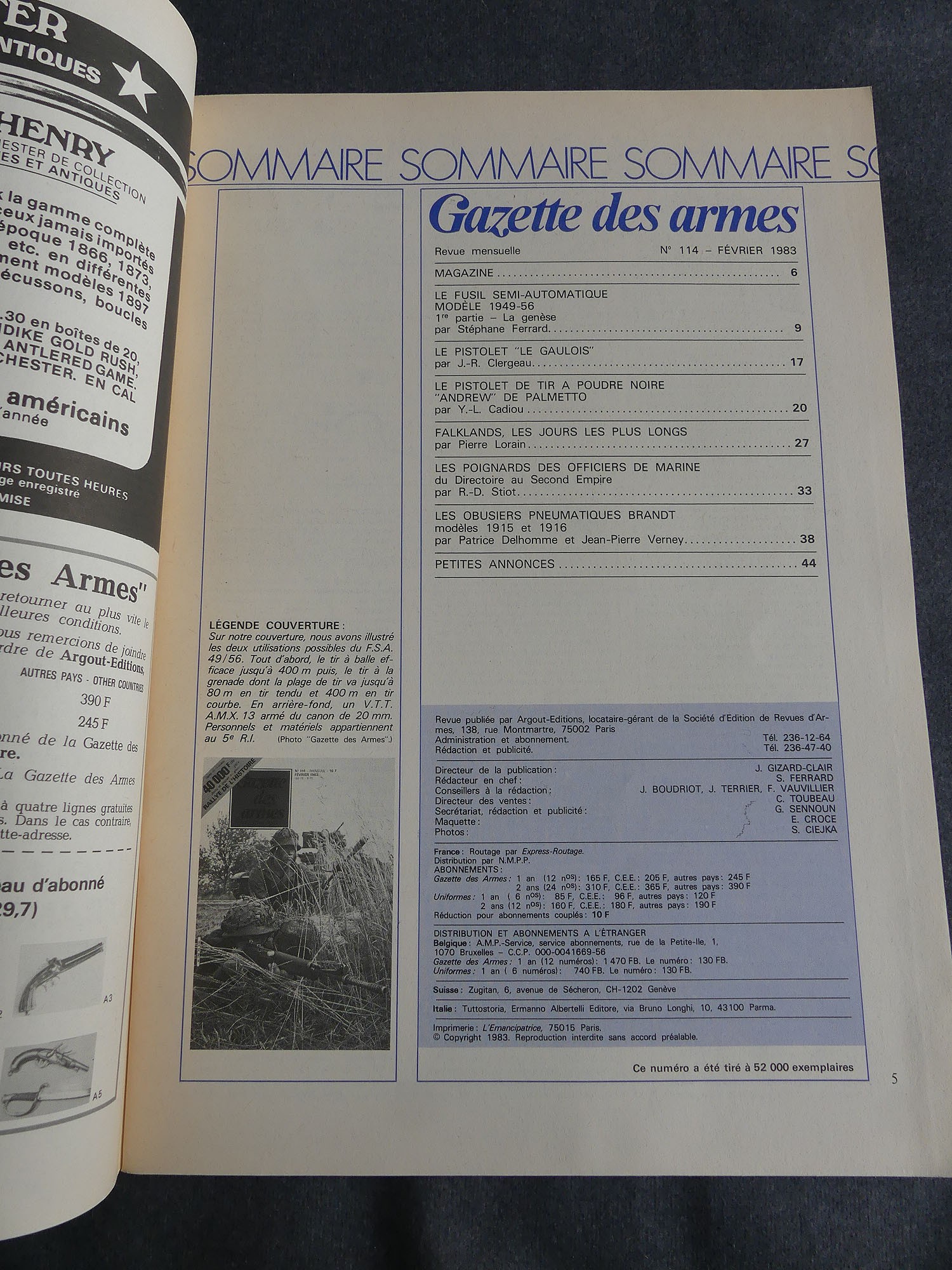 Gazette des armes No 114 fevrier 1983