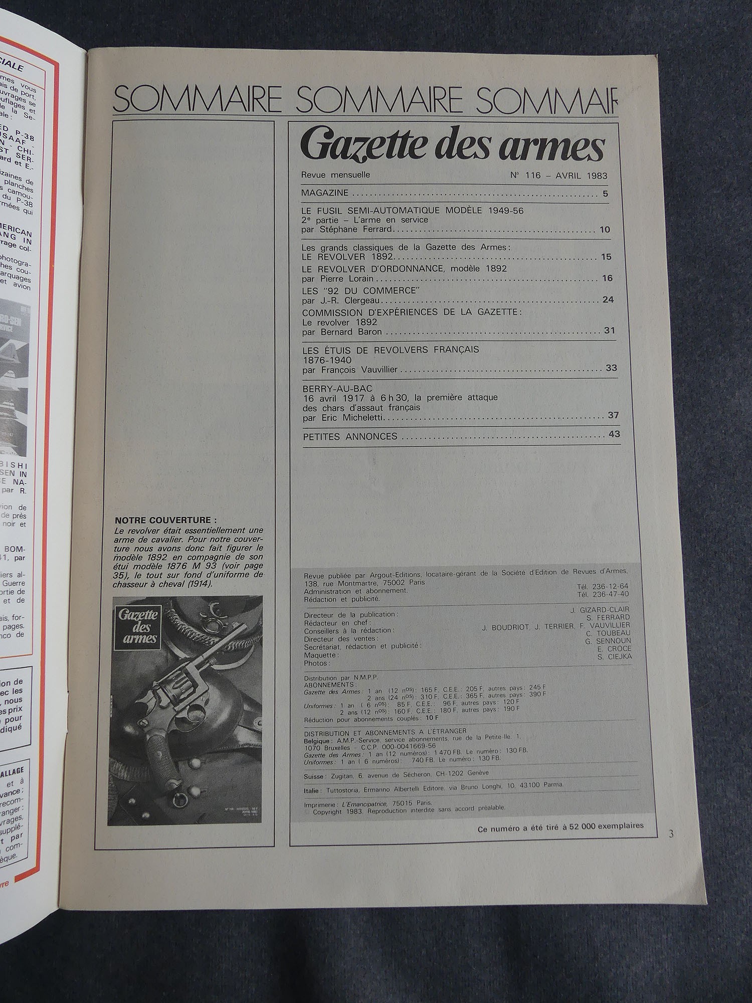 Gazette des armes No 116 avril 1983